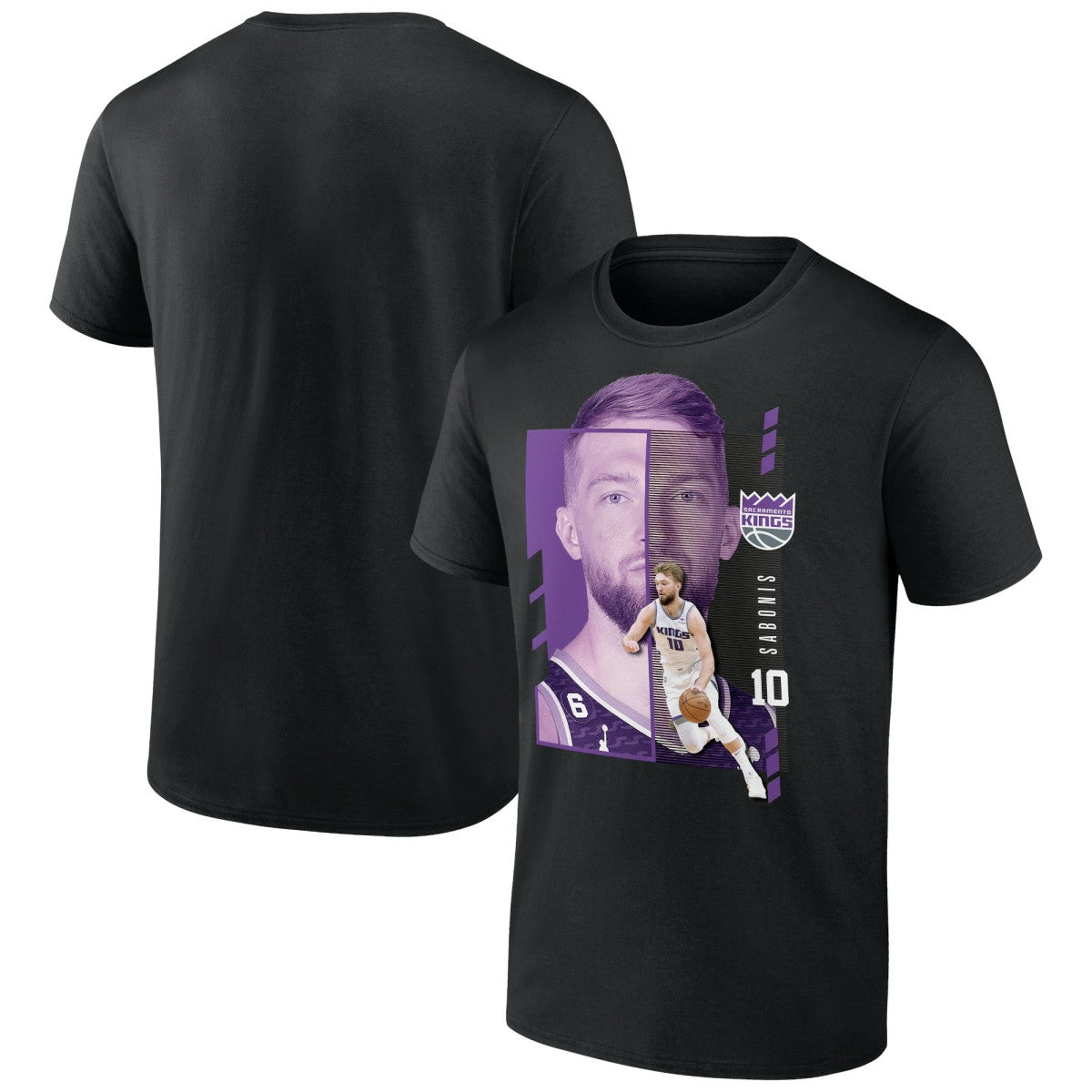 NBA - Domantas Sabonis Sacramento Kings Jump Pass T-Shirt - Black