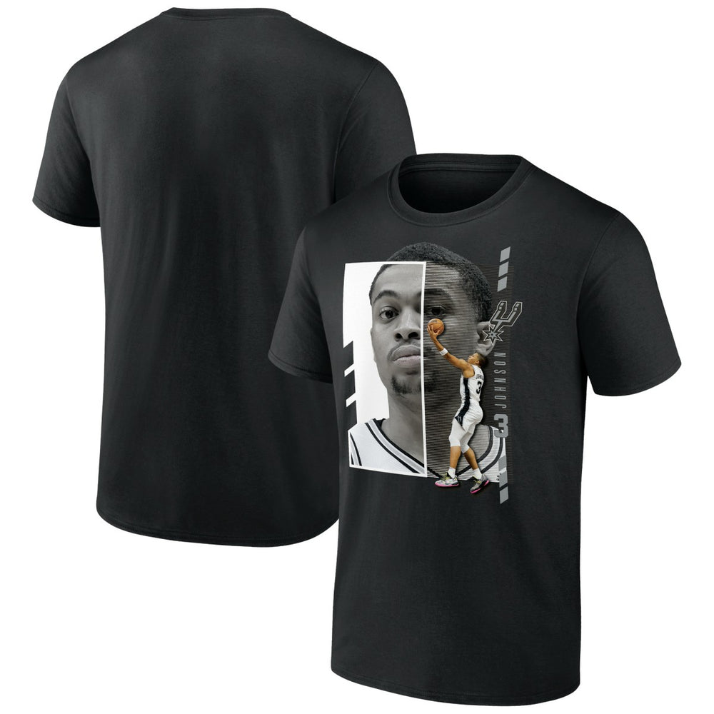 NBA - Keldon Johnson San Antonio Spurs Jump Pass T-Shirt - Black