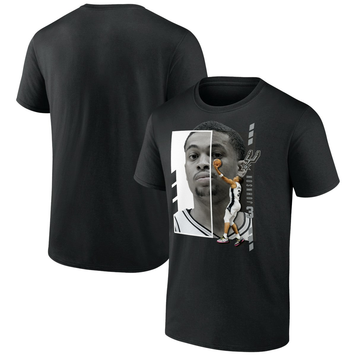 NBA - Keldon Johnson San Antonio Spurs Jump Pass T-Shirt - Black