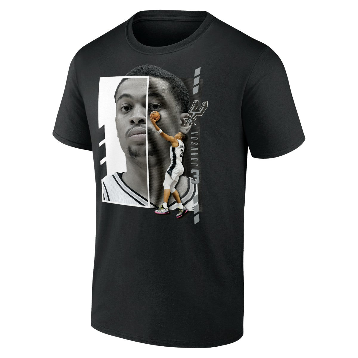 NBA - Keldon Johnson San Antonio Spurs Jump Pass T-Shirt - Black