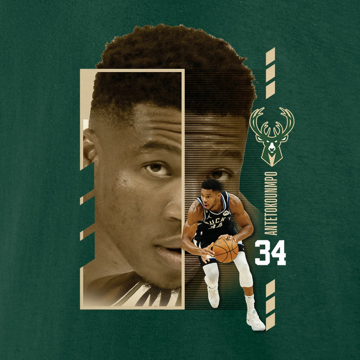 NBA - Giannis Antetokounmpo Milwaukee Bucks Jump Pass T-Shirt - Green