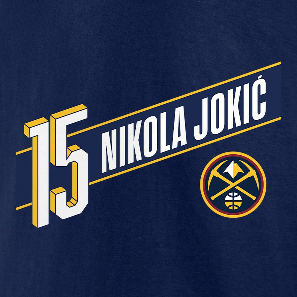 NBA - Nikola Jokic Denver Nuggets Full-Court Press Name & Number T-Shirt - Navy