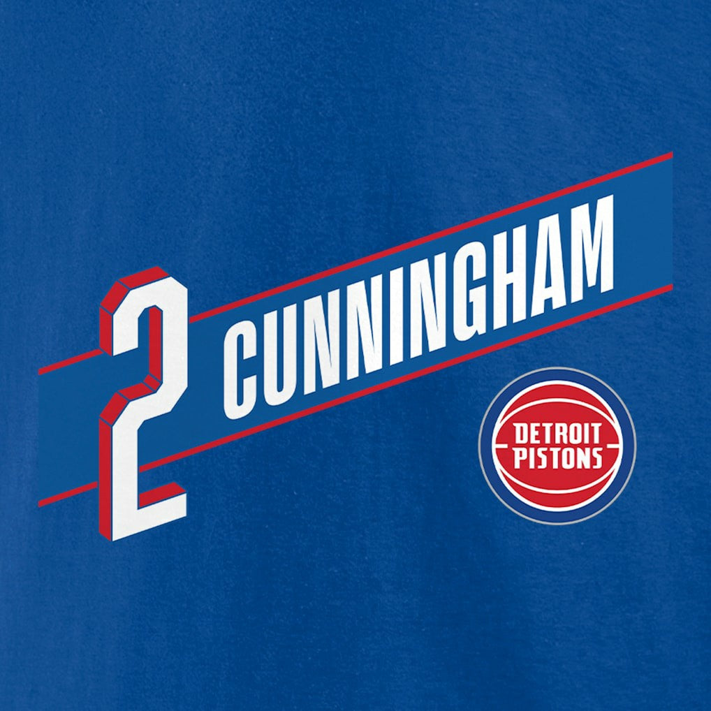 NBA - Cade Cunningham Detroit Pistons Full-Court Press Name & Number T-Shirt - Royal