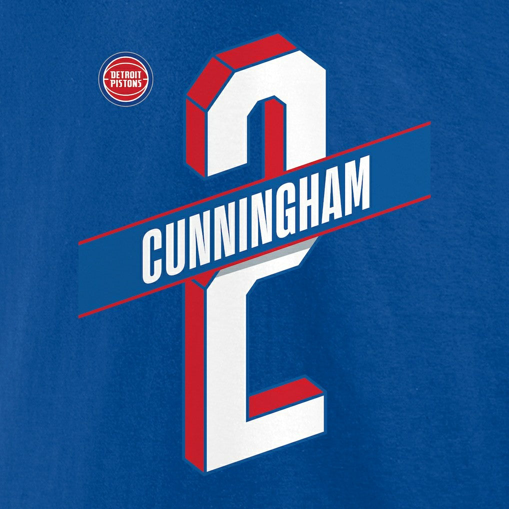 NBA - Cade Cunningham Detroit Pistons Full-Court Press Name & Number T-Shirt - Royal