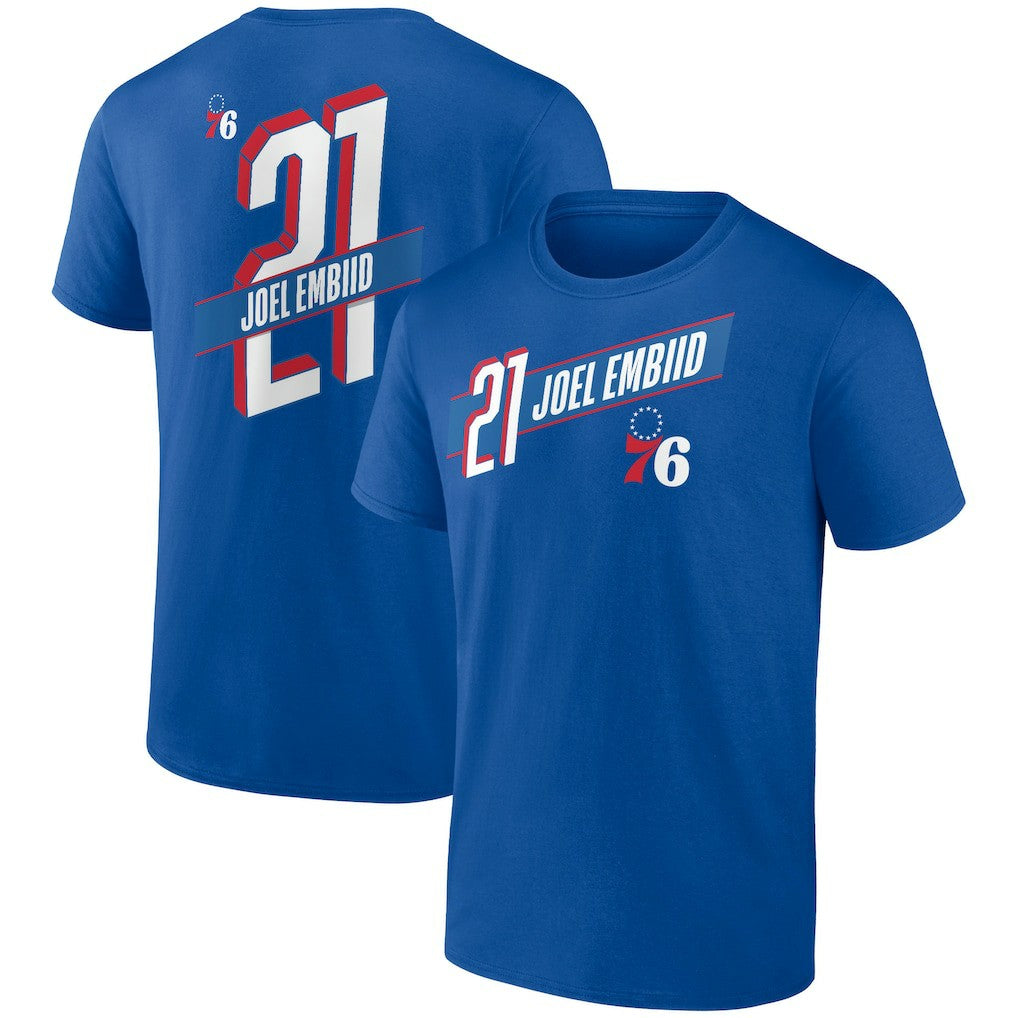 NBA - Joel Embiid Philadelphia 76ers Full-Court Press Name & Number T-Shirt - Royal