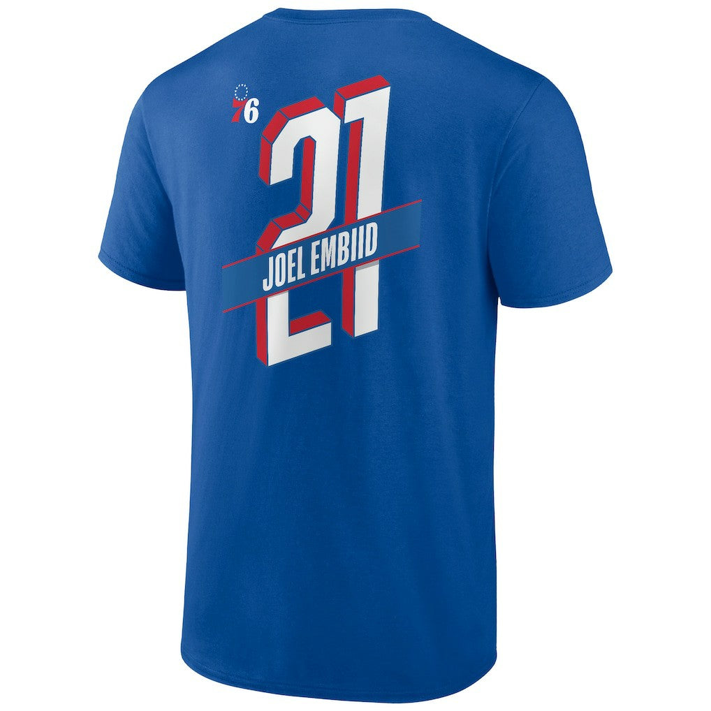 NBA - Joel Embiid Philadelphia 76ers Full-Court Press Name & Number T-Shirt - Royal