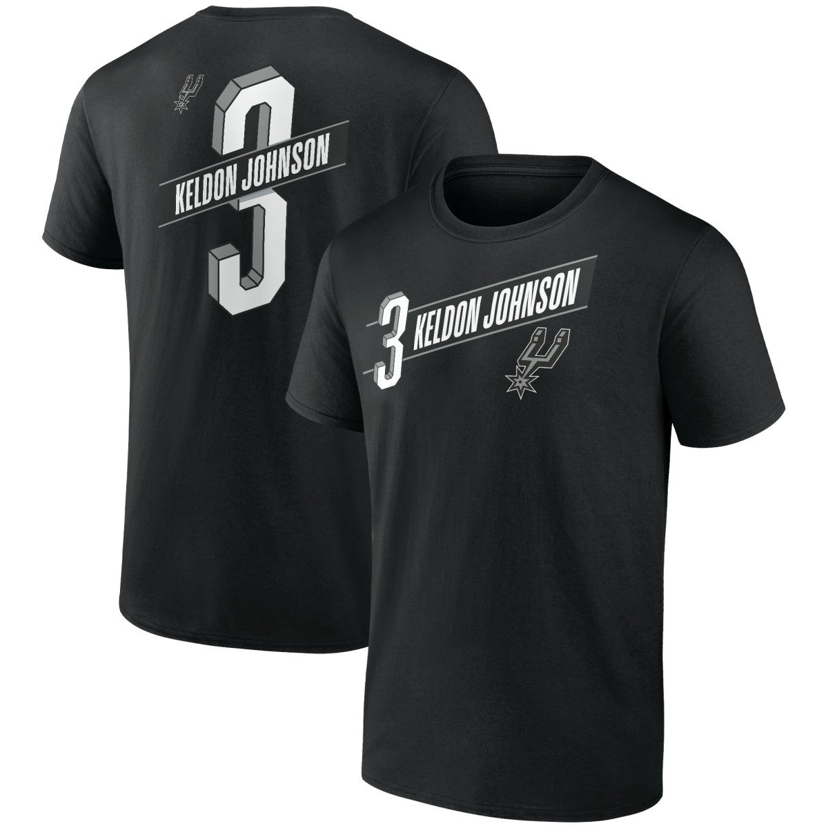 NBA - Keldon Johnson San Antonio Spurs Full-Court Press Name & Number T-Shirt - Black