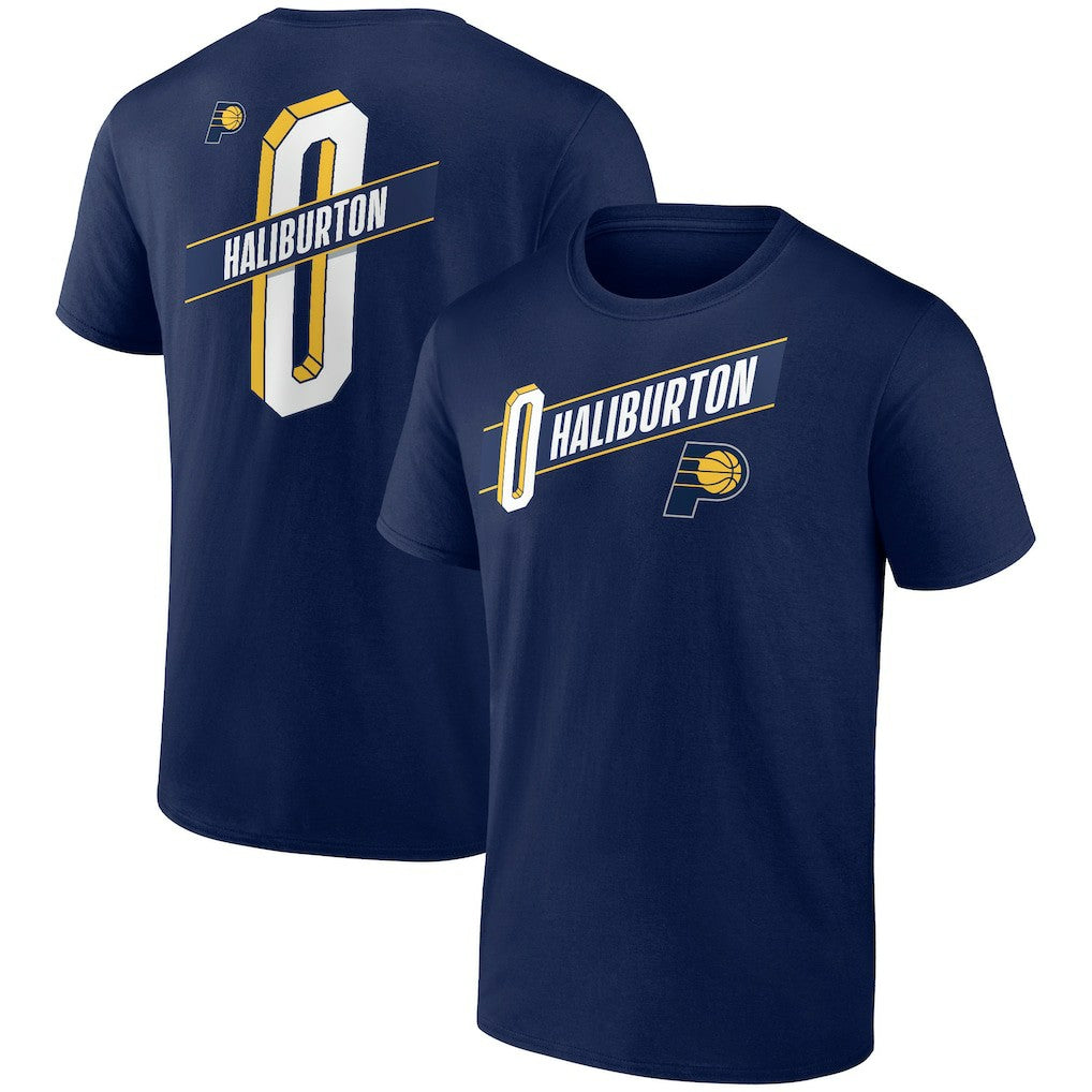 NBA - Tyrese Haliburton Indiana Pacers Full-Court Press Name & Number T-Shirt - Navy