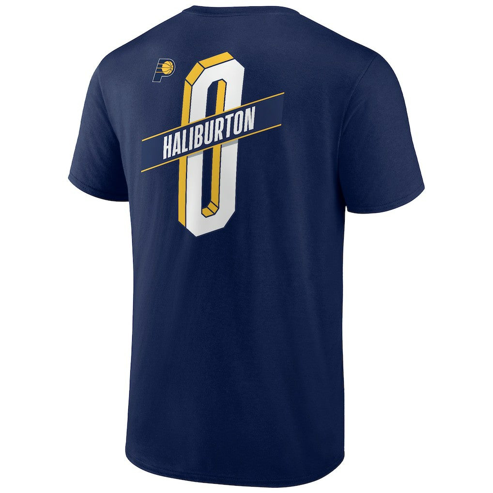 NBA - Tyrese Haliburton Indiana Pacers Full-Court Press Name & Number T-Shirt - Navy