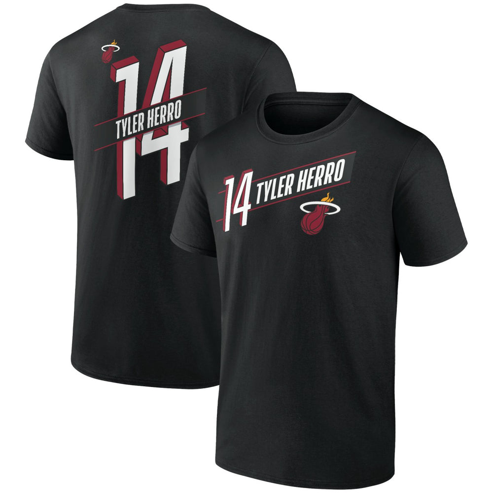 NBA - Tyler Herro Miami Heat Full-Court Press Name & Number T-Shirt - Black