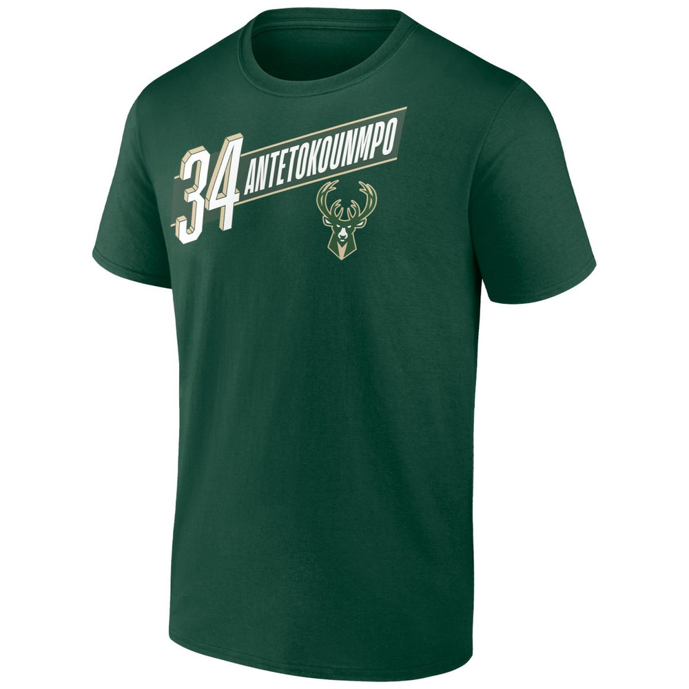 NBA - Giannis Antetokounmpo Milwaukee Bucks Full-Court Press Name & Number T-Shirt - Green