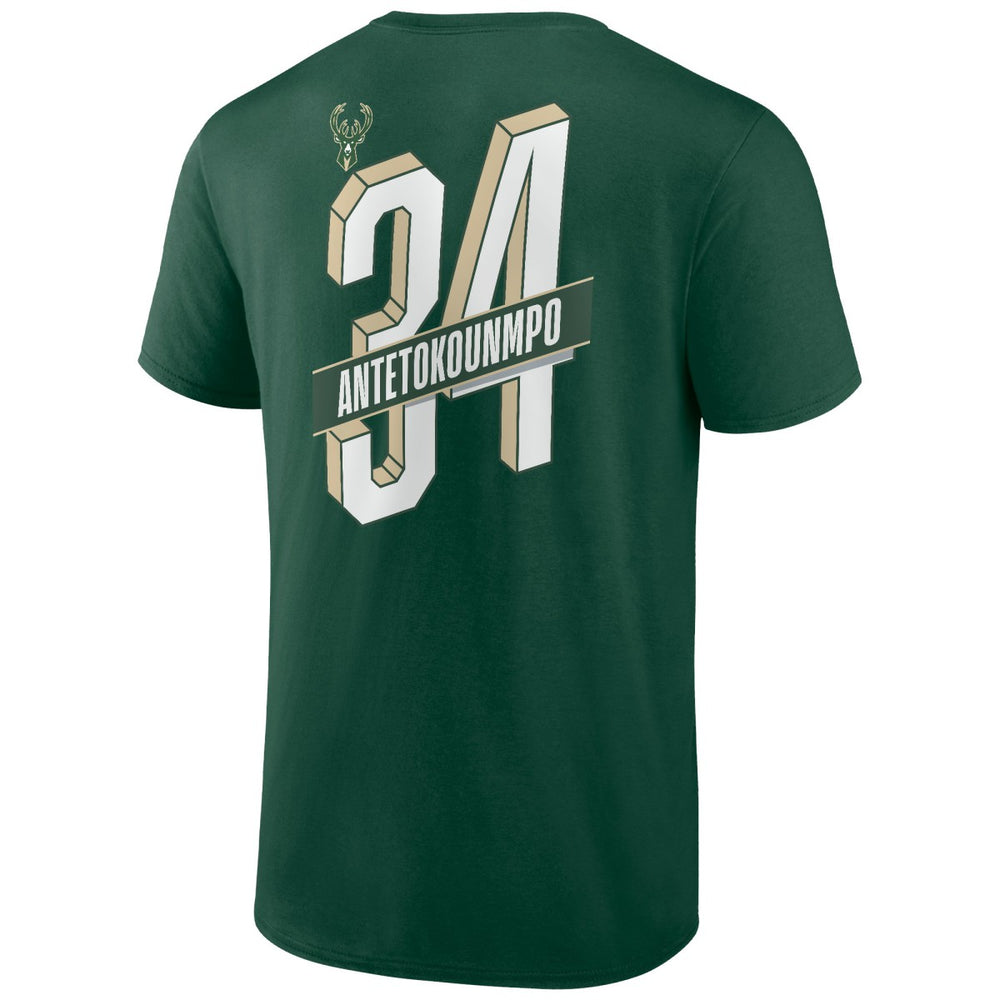 NBA - Giannis Antetokounmpo Milwaukee Bucks Full-Court Press Name & Number T-Shirt - Green