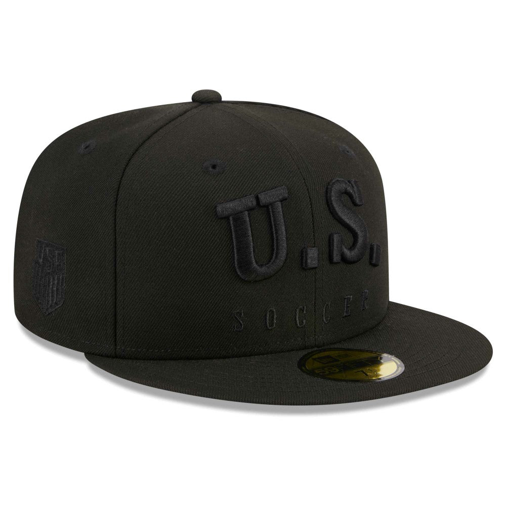 New Era USMNT New Era Text 59FIFTY Fitted Hat - Black