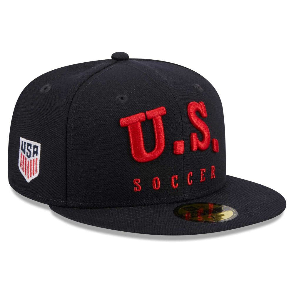 New Era USMNT New Era Text 59FIFTY Fitted Hat - Navy