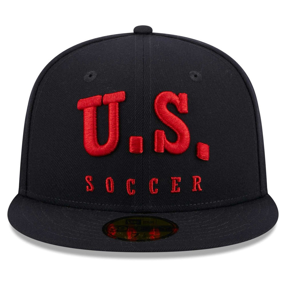 New Era USMNT New Era Text 59FIFTY Fitted Hat - Navy
