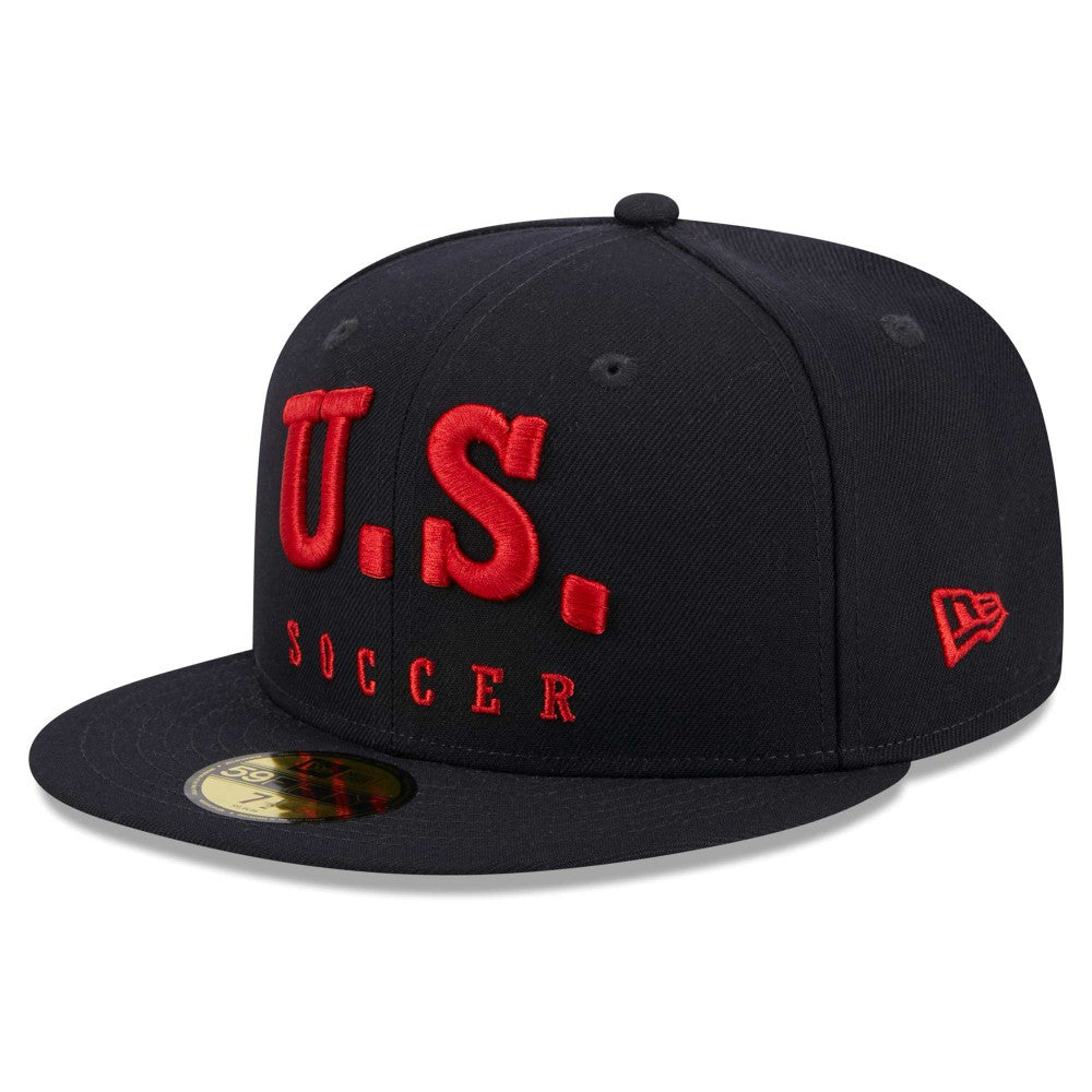 New Era USMNT New Era Text 59FIFTY Fitted Hat - Navy