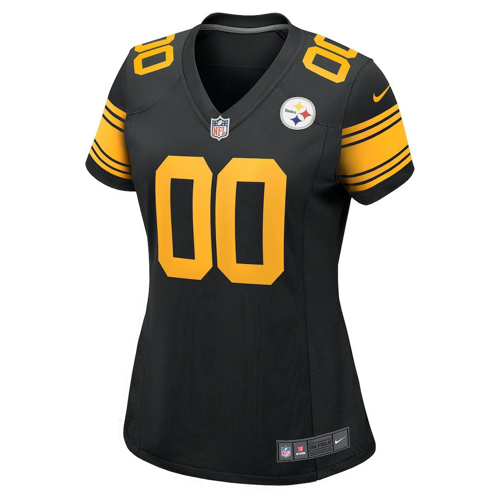 Pittsburgh Steelers Women's Alternate Custom Game Jersey Black - Nike