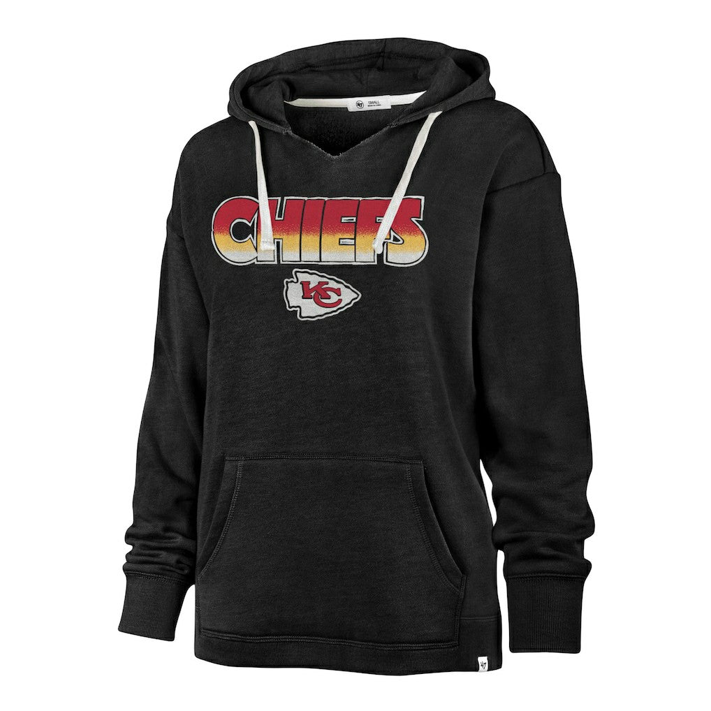 Kansas City Chiefs '47 Women's Color Rise Kennedy Pullover Hoodie Black - 47 brand