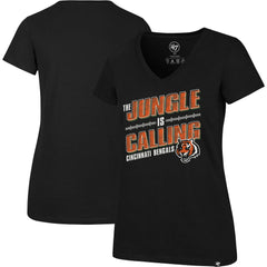 Cincinnati Bengals '47 Women's Team Regional Ultra Rival V-Neck T-Shirt Black - 47 brand