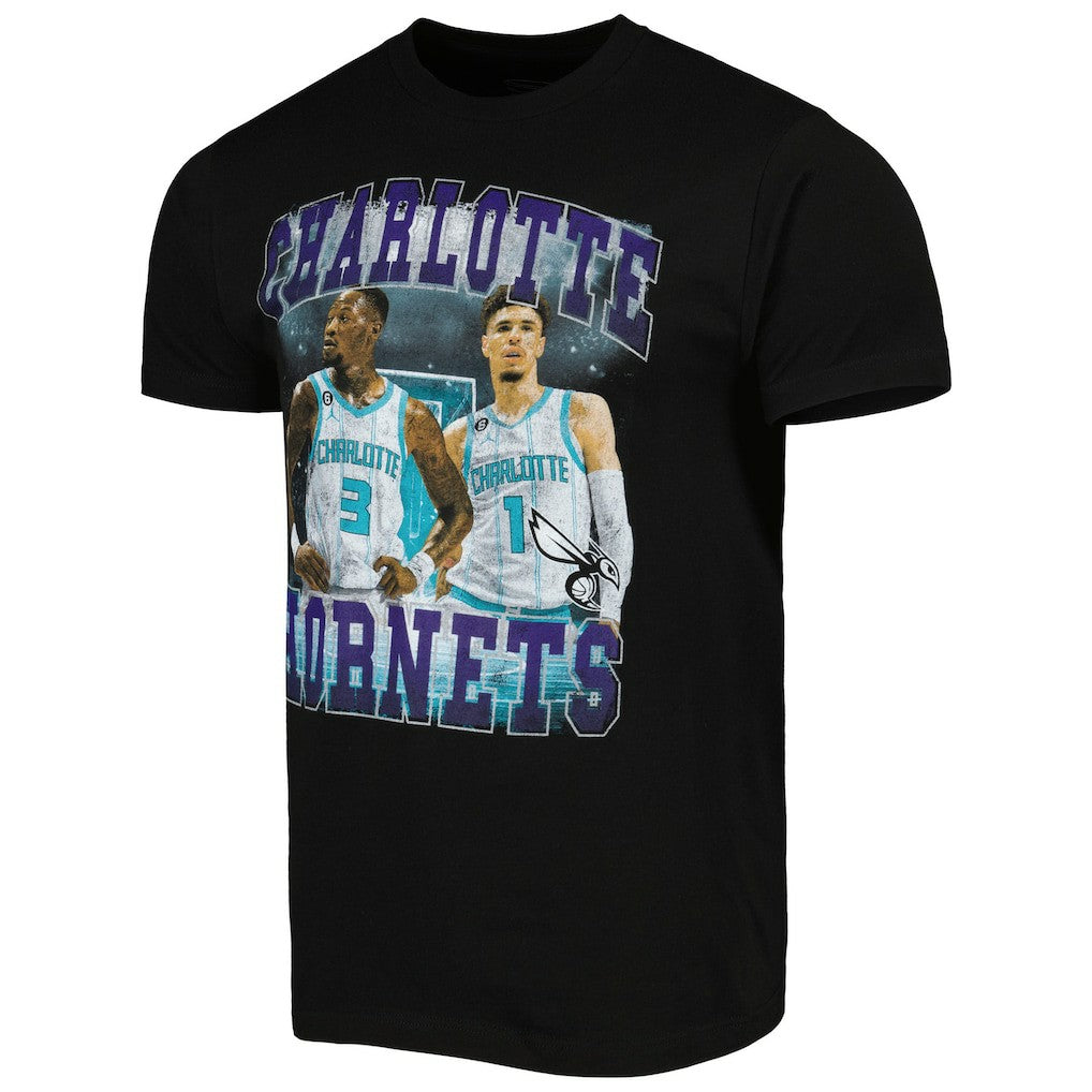NBA - LaMelo Ball & Terry Rozier Charlotte Hornets Stadium Essentials Unisex Player Duo T-Shirt - Black