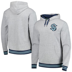 Seattle Kraken Mitchell & Ness Classic French Terry Pullover Hoodie Heather Gray
