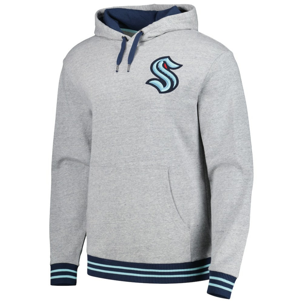 Seattle Kraken Mitchell & Ness Classic French Terry Pullover Hoodie Heather Gray
