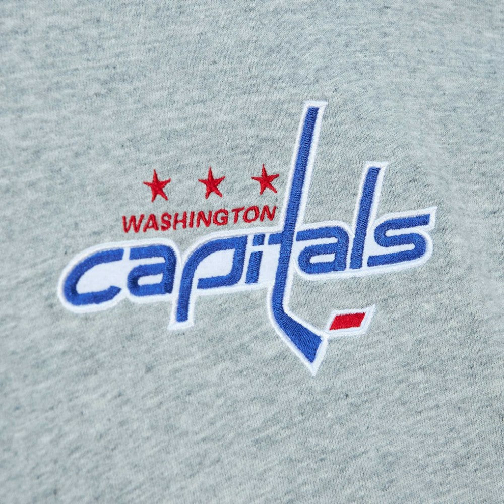 Washington Capitals Mitchell & Ness Classic French Terry Pullover Hoodie Heather Gray