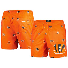Cincinnati Bengals Pro Standard Allover Print Mini Logo Shorts Orange - NFL