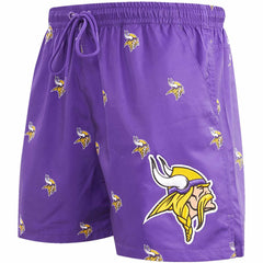 Minnesota Vikings Pro Standard Allover Print Mini Logo Shorts Purple - NFL