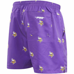 Minnesota Vikings Pro Standard Allover Print Mini Logo Shorts Purple - NFL