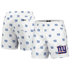 New York Giants Pro Standard Allover Print Mini Logo Shorts White - NFL