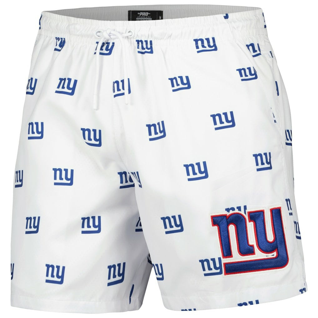 New York Giants Pro Standard Allover Print Mini Logo Shorts White - NFL