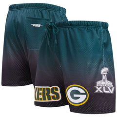 Green Bay Packers Pro Standard Ombre Mesh Shorts Black/Green - NFL