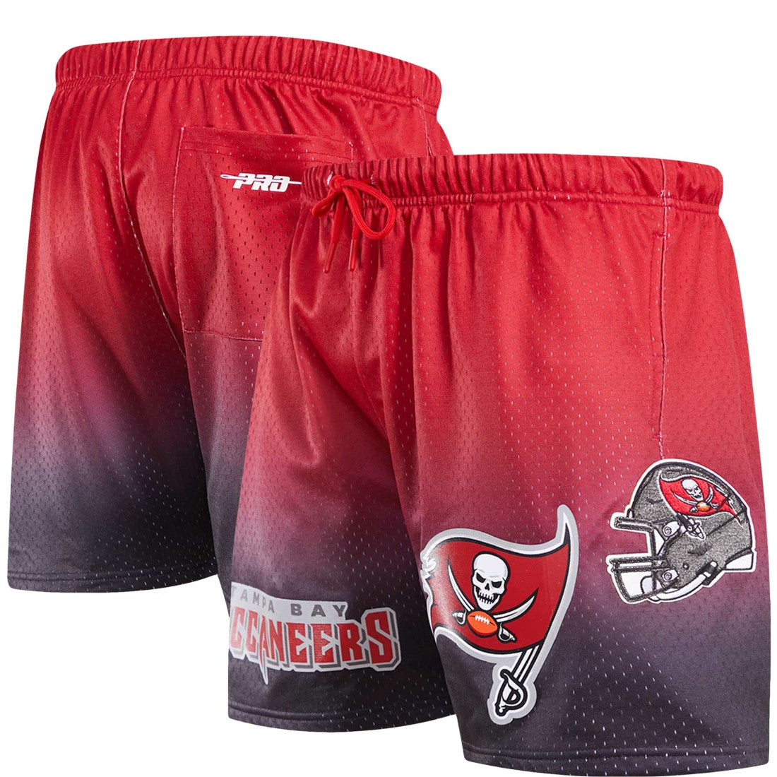 Tampa Bay Buccaneers Pro Standard Ombre Mesh Shorts Black/Red - NFL