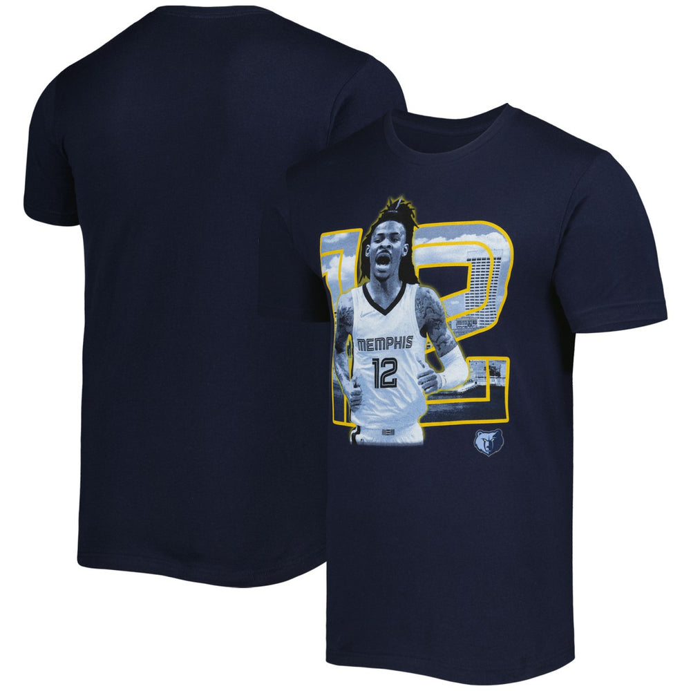 NBA - Ja Morant Memphis Grizzlies Stadium Essentials Unisex Player Skyline T-Shirt - Navy