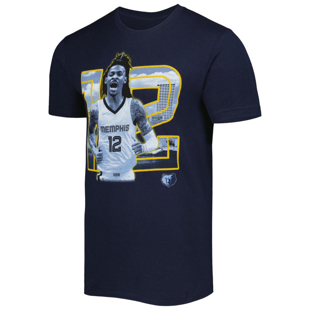 NBA - Ja Morant Memphis Grizzlies Stadium Essentials Unisex Player Skyline T-Shirt - Navy