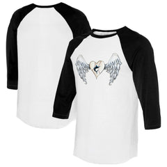 Miami Marlins Tiny Turnip Women's Angel Wings 3/4-Sleeve Raglan T-Shirt Clearance