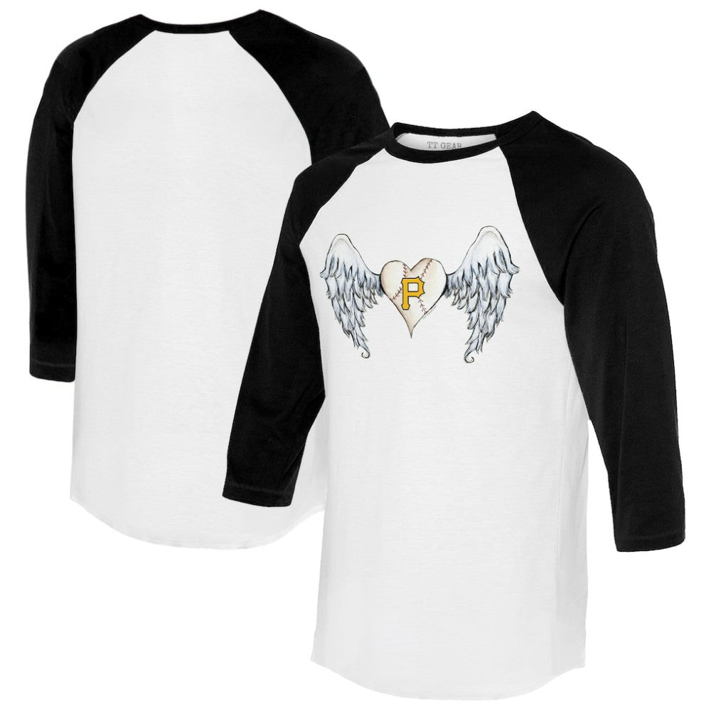 Pittsburgh Pirates Tiny Turnip Women's Angel Wings 3/4-Sleeve Raglan T-Shirt discount