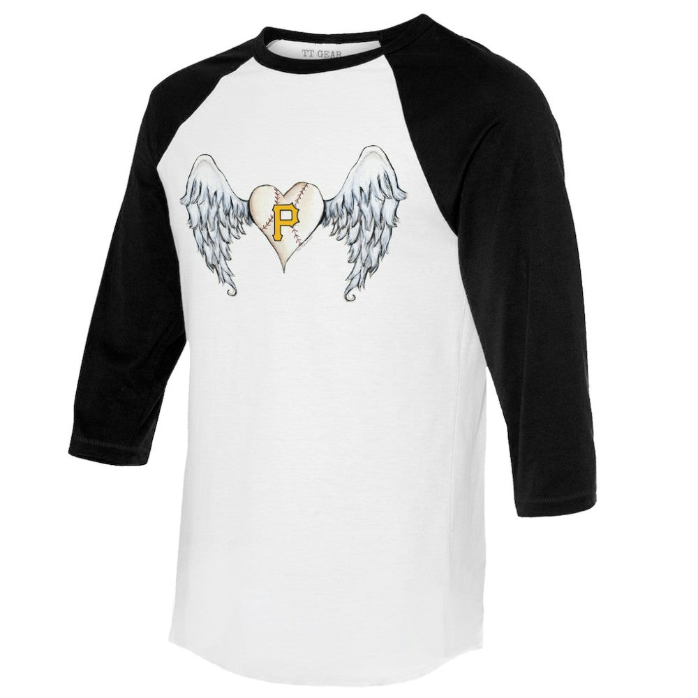 Pittsburgh Pirates Tiny Turnip Women's Angel Wings 3/4-Sleeve Raglan T-Shirt discount