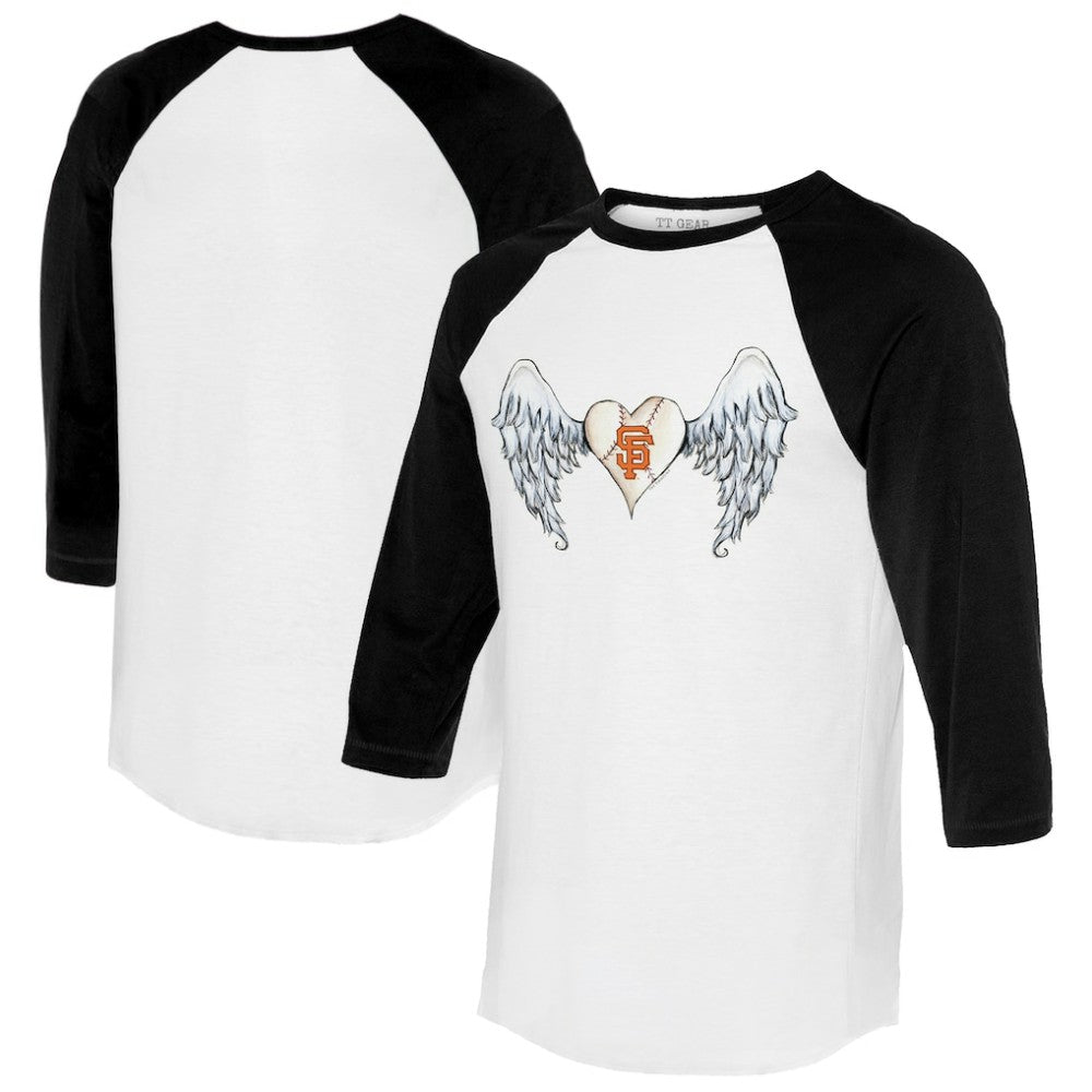 San Francisco Giants Tiny Turnip Women's Angel Wings 3/4-Sleeve Raglan T-Shirt Lifestyle