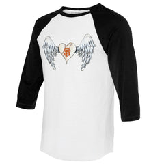 San Francisco Giants Tiny Turnip Women's Angel Wings 3/4-Sleeve Raglan T-Shirt Lifestyle