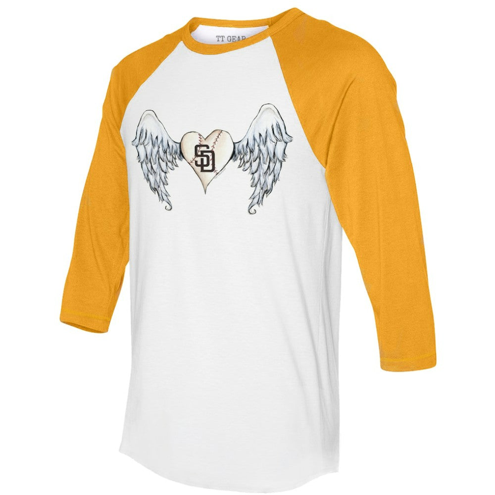 San Diego Padres Tiny Turnip Women's Angel Wings 3/4-Sleeve Raglan T-Shirt Near Me