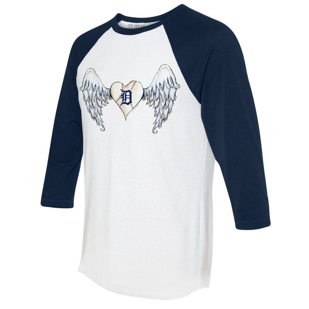 Detroit Tigers Tiny Turnip Women's Angel Wings 3/4-Sleeve Raglan T-Shirt Online
