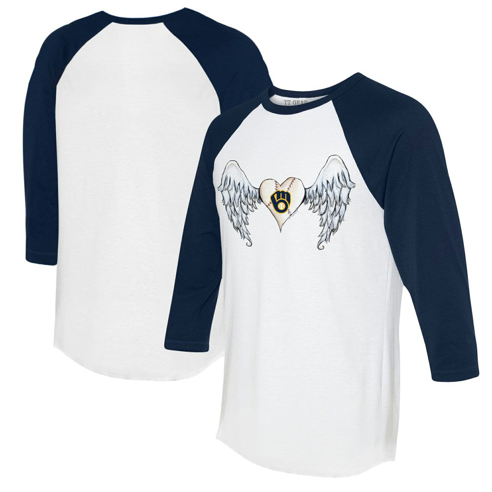 Milwaukee Brewers Tiny Turnip Women's Angel Wings 3/4-Sleeve Raglan T-Shirt for sale