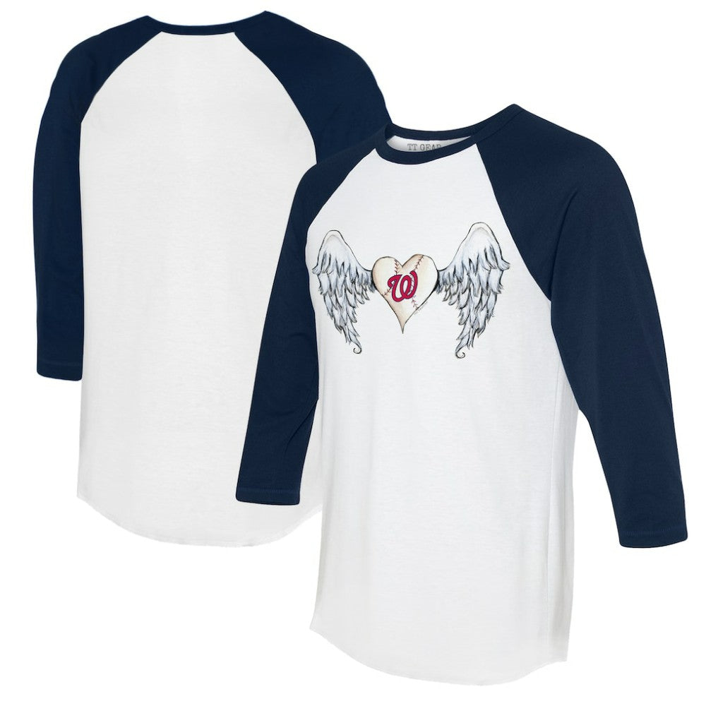 Washington Nationals Tiny Turnip Women's Angel Wings 3/4-Sleeve Raglan T-Shirt Lifestyle