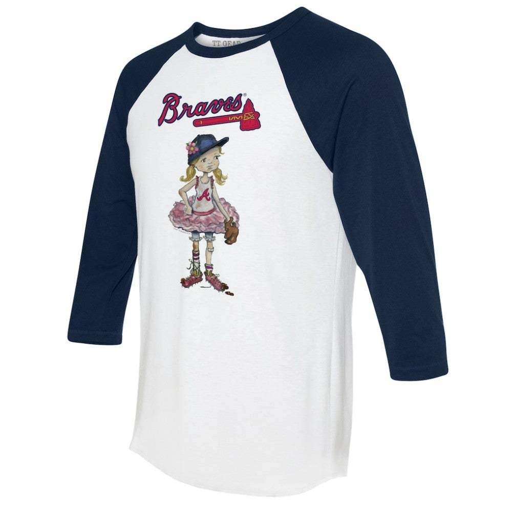 Atlanta Braves Tiny Turnip Women's Babes 3/4-Sleeve Raglan T-Shirt On Sale