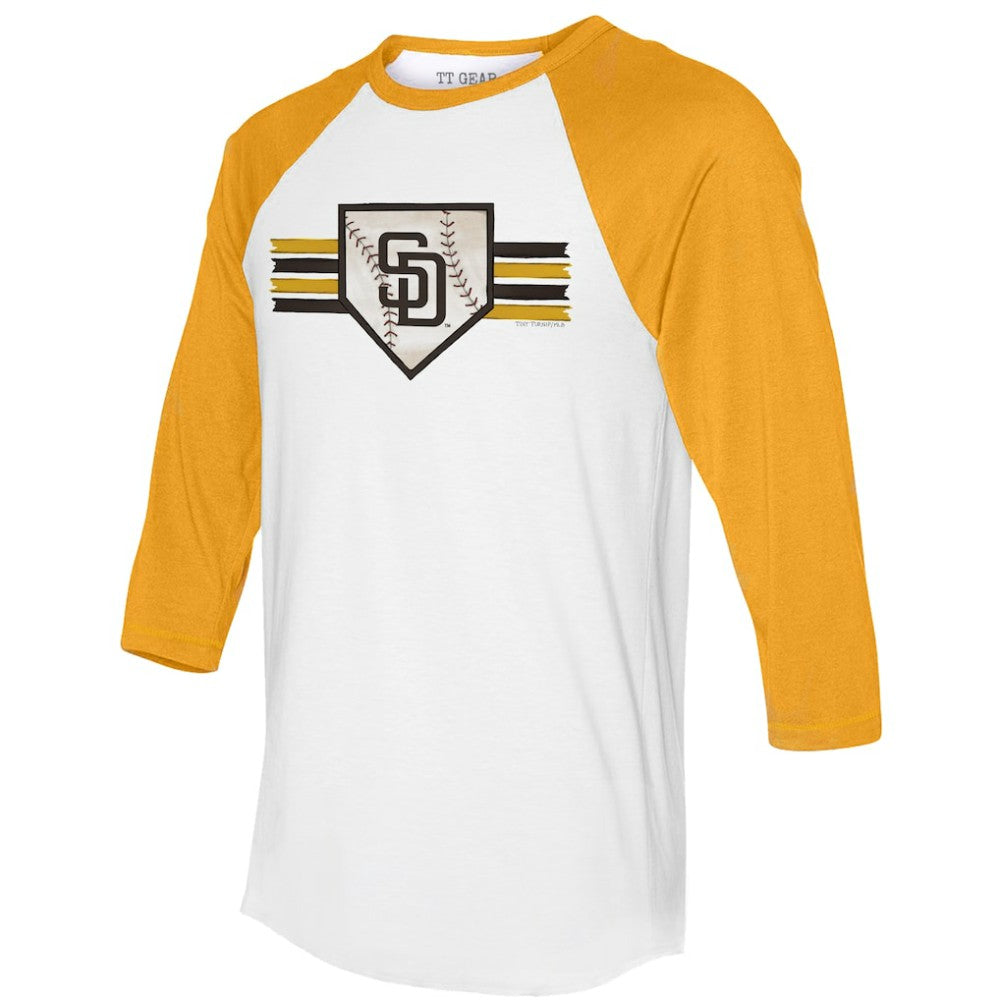 San Diego Padres Tiny Turnip Women's Base Stripe 3/4-Sleeve Raglan T-Shirt Near Me
