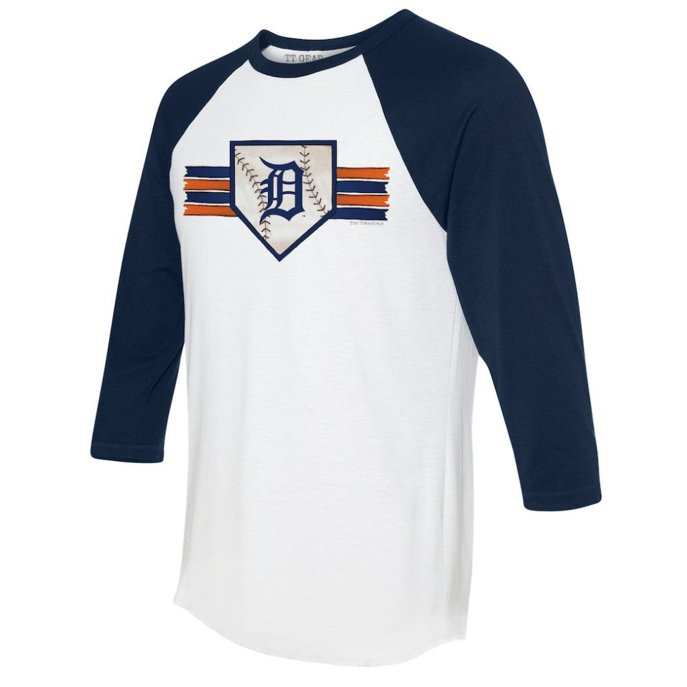 Detroit Tigers Tiny Turnip Women's Base Stripe 3/4-Sleeve Raglan T-Shirt Near Me