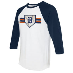 Detroit Tigers Tiny Turnip Women's Base Stripe 3/4-Sleeve Raglan T-Shirt Near Me