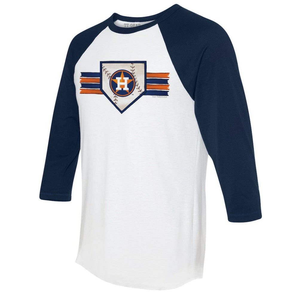 Houston Astros Tiny Turnip Women's Base Stripe 3/4-Sleeve Raglan T-Shirt Sale